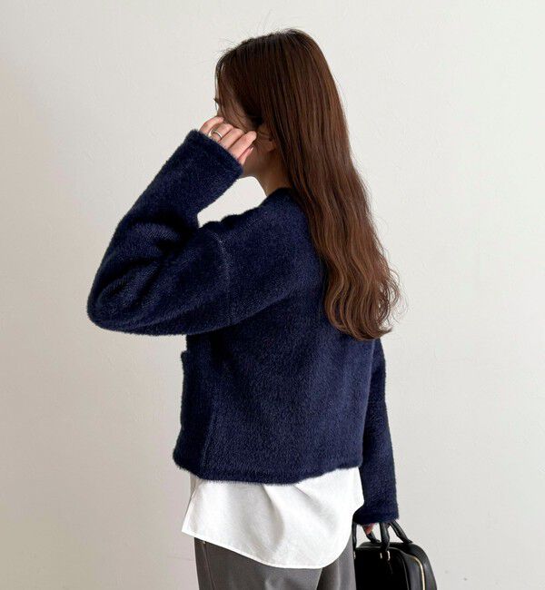 fredy emue「シャギー裏配色ジャケットカーディガン」|カーディガン|