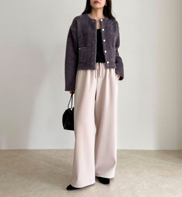 fredy emue「シャギー裏配色ジャケットカーディガン」|カーディガン|