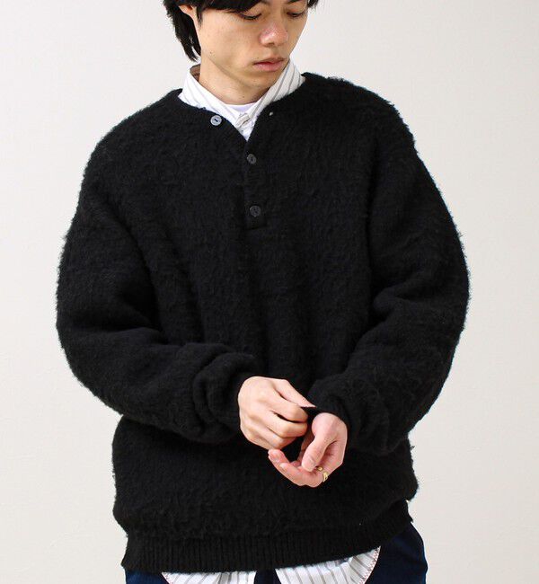 GLOSTER「【モヘアタッチ/ユニセックス対応】ヘンリーネックプルオーバーニット」|ニット・セーター|