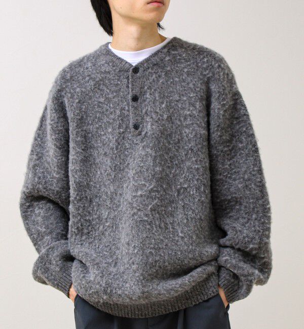 GLOSTER「【モヘアタッチ/ユニセックス対応】ヘンリーネックプルオーバーニット」|ニット・セーター|