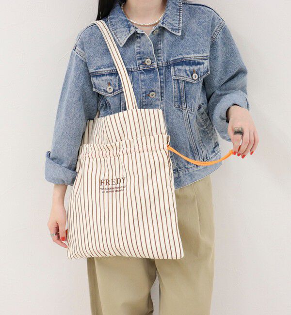 fredy emue「アウトポケットストライプロゴトートバッグ」|トートバッグ|