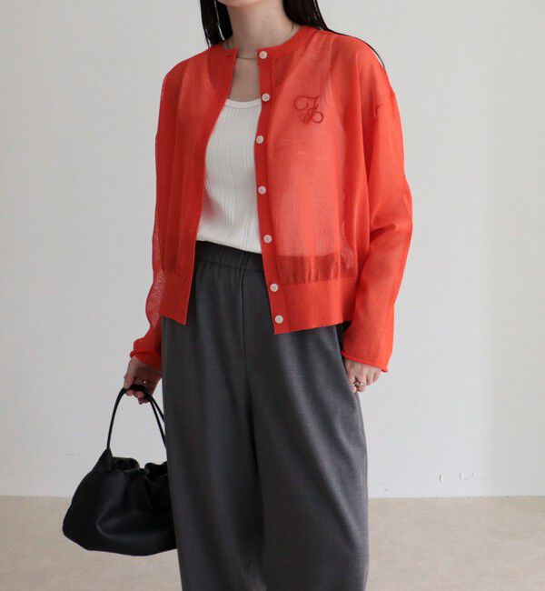 fredy emue「刺繍入りシアーニットカーディガン」|カーディガン|