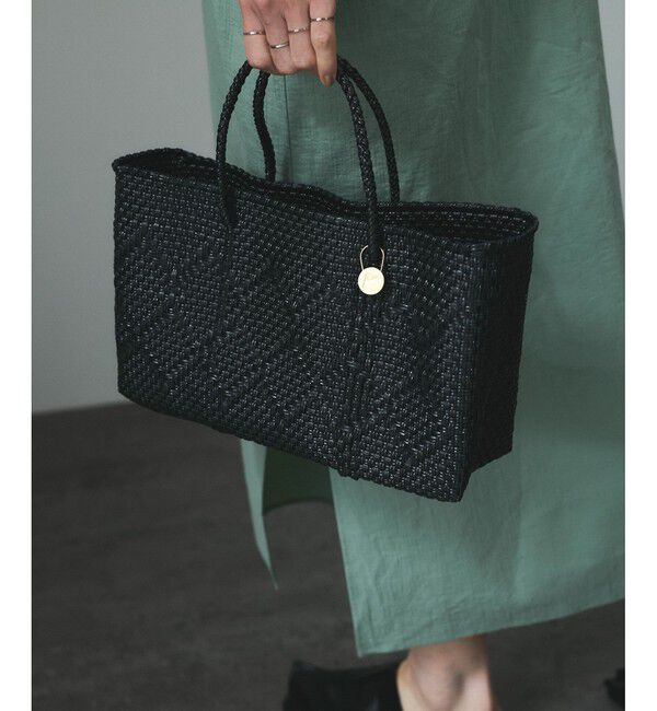 SALON adam et rope'「【Letra（レトラ）for SALON】PRAYA short XS/プラヤメルカドバッグ」|かごバッグ|ブラック(01)