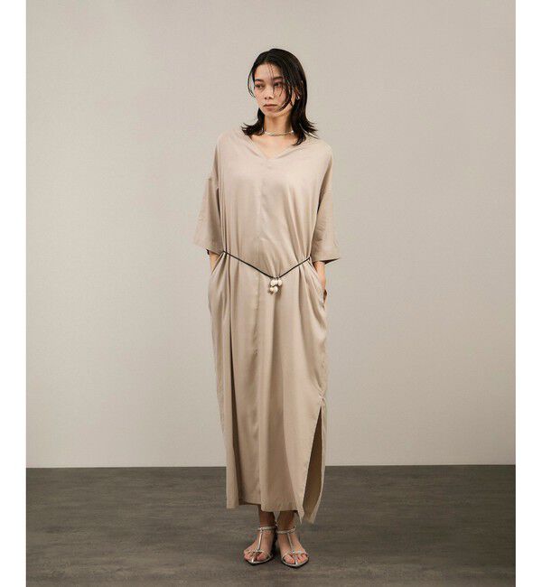 SALON adam et rope'「キュプラツイルVネックワンピース」|ワンピース|