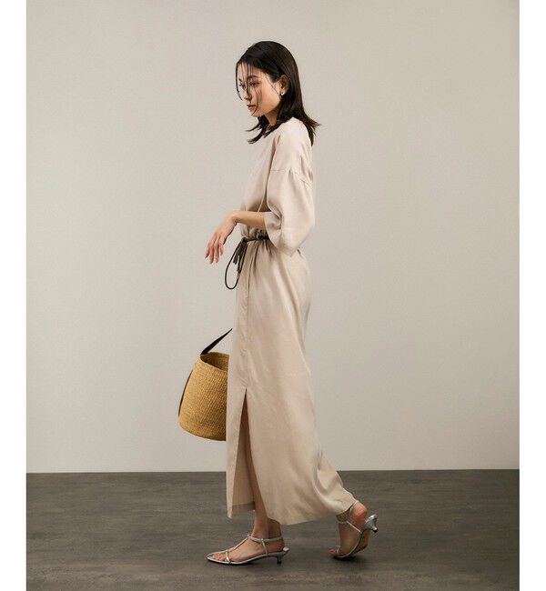 SALON adam et rope'「キュプラツイルVネックワンピース」|ワンピース|