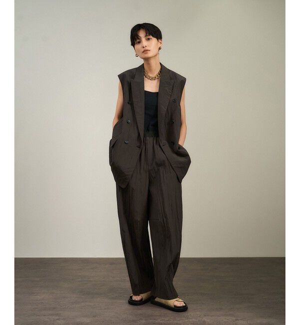 SALON adam et rope'「ウールナイロンワッシャーパンツ」|チノ|