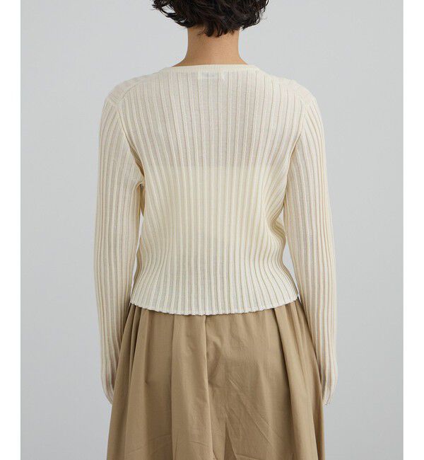 SALON adam et rope'「ワイドリブスキッパークルーネックカーディガン」|カーディガン|