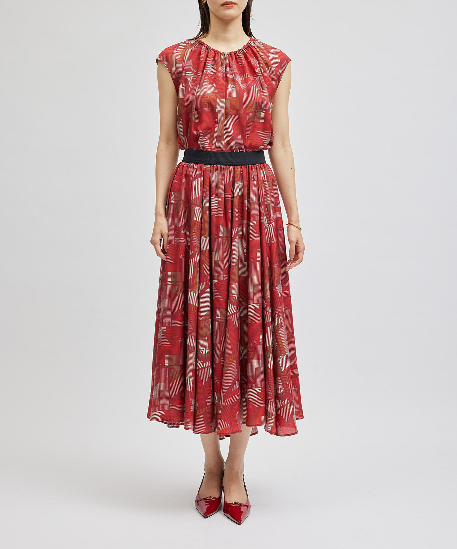 ROPE「プリントシャーリングブラウス/セットアップ対応」|シャツ・ブラウス|