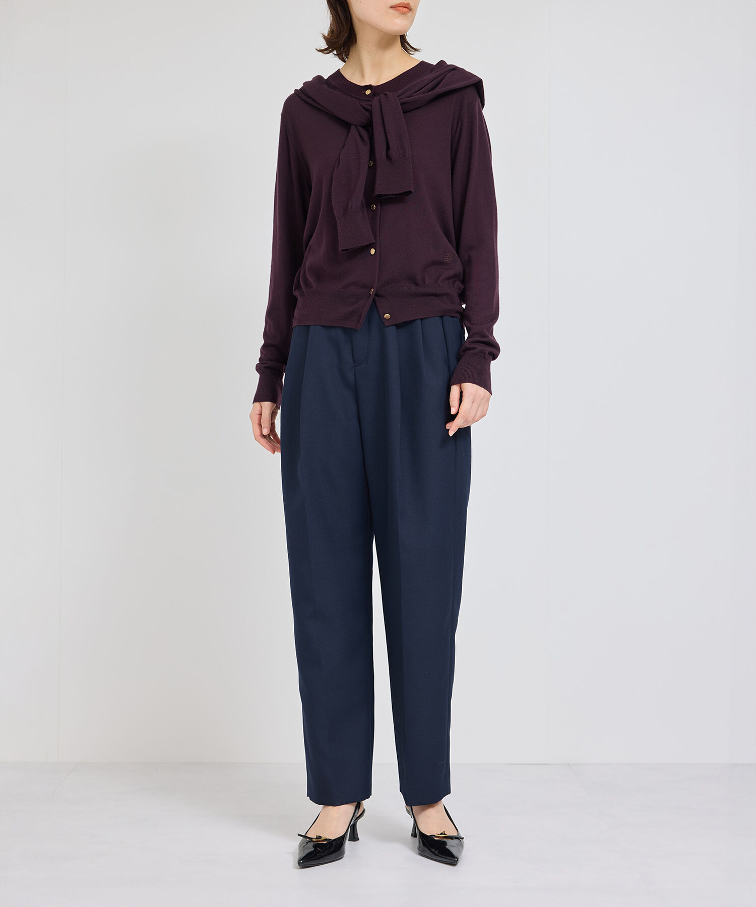 ROPE「SUPER160&rsquo;sメリノウールカーディガン【ロロ・ピアーナ社製ウール使用】/アンサンブル対応」|カーディガン|