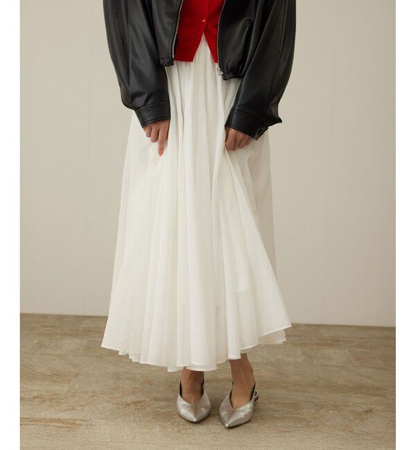 ROPE「コットンオーガンジーシアーボリュームスカート/イージーケア」|スカート|