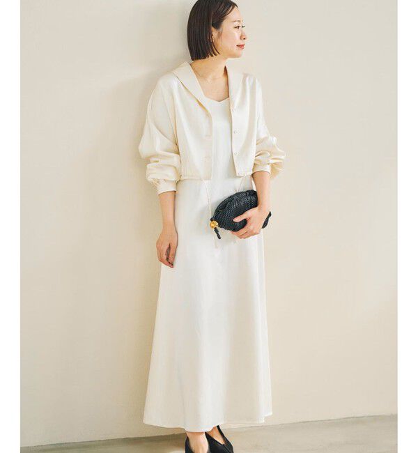 ROPE「【洗える】シャイニーサテンブラウス/セットアップ対応」|シャツ・ブラウス|