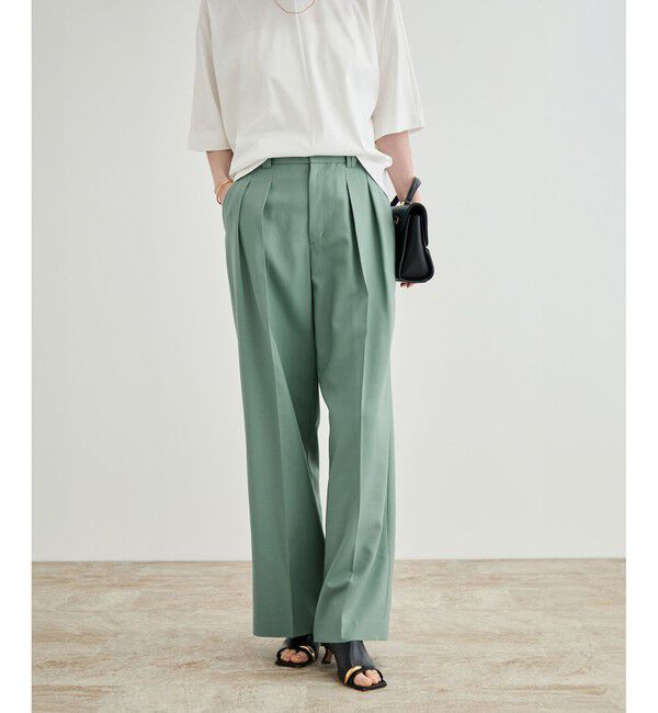 ROPE「【撥水】ウールタックトラウザーパンツ【雑誌掲載】」|チノ|