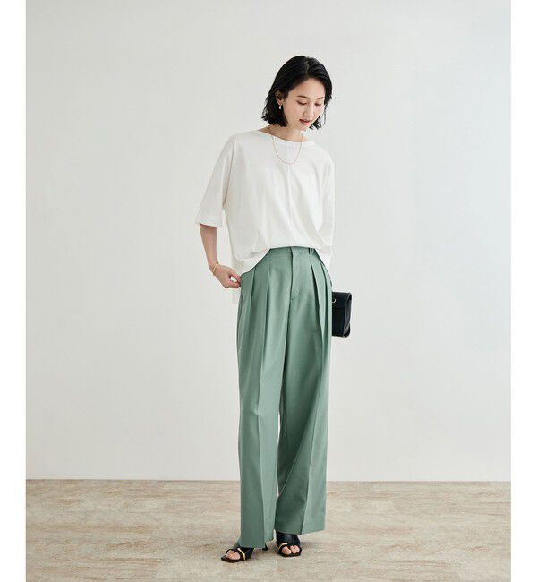 ROPE「【撥水】ウールタックトラウザーパンツ【雑誌掲載】」|チノ|