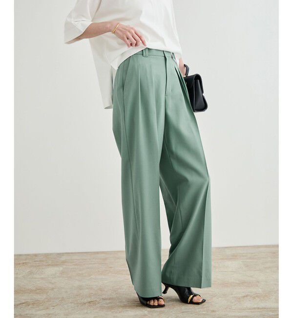 ROPE「【撥水】ウールタックトラウザーパンツ【雑誌掲載】」|チノ|