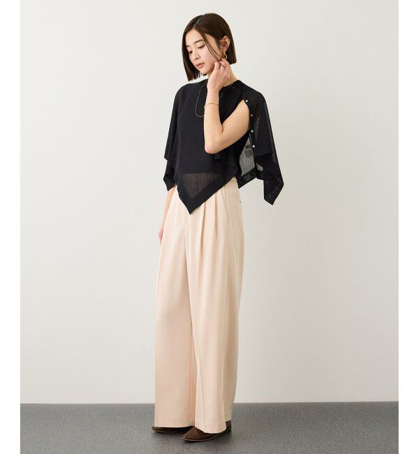 ROPE「LEVITA レイヤードニットプルーオーバー(ケープ&times;タンクトップ)/接触冷感・イージーケア」|Tシャツ・カットソー|