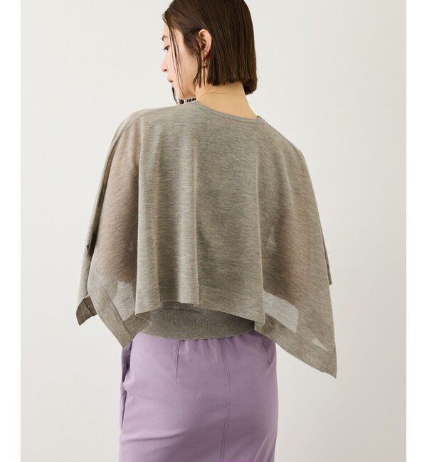 ROPE「LEVITA レイヤードニットプルーオーバー(ケープ&times;タンクトップ)/接触冷感・イージーケア」|Tシャツ・カットソー|