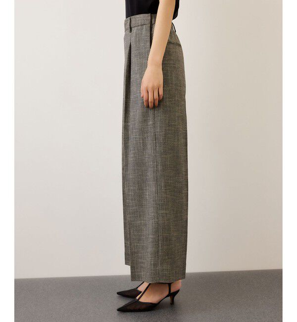 ROPE「カラミ織りワンタックワイドパンツ/セットアップ対応・イージーケア」|チノ|