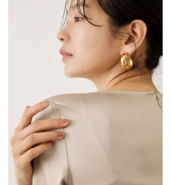 ROPE「ドレープサテンティーブラウス/セットアップ対応・イージーケア」|シャツ・ブラウス|