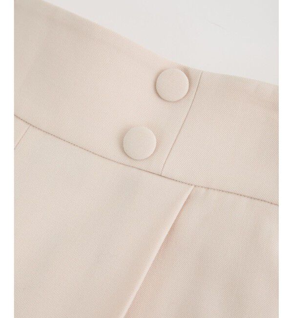 VIS「【美warm】ストレッチ釦付きワイドパンツ/スラックス【アンチピリング/防シワ/洗える】」|チノ|