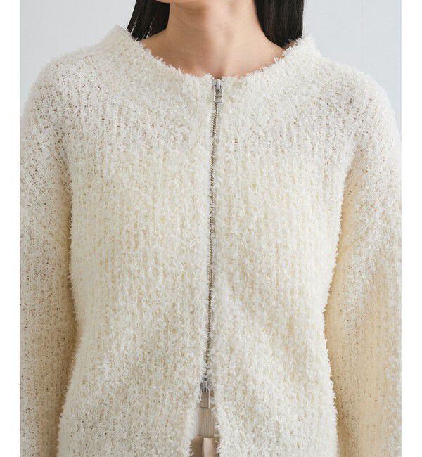 VIS「リボンヤーンジップリブネックカーディガン」|カーディガン|