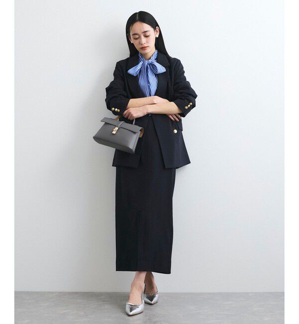 VIS「【美easy】コンフォートツイルウエストデザインIラインスカート【洗える/防シワ/UVケア】」|スカート|