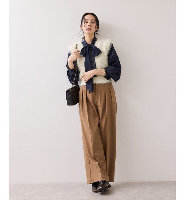 VIS「【WEB限定サイズ:MT/着丈が選べる】【洗える】フェザーヤーンニットベスト」|ニット・セーター|