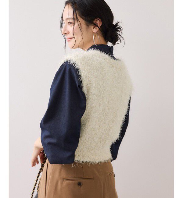 VIS「【WEB限定サイズ:MT/着丈が選べる】【洗える】フェザーヤーンニットベスト」|ニット・セーター|