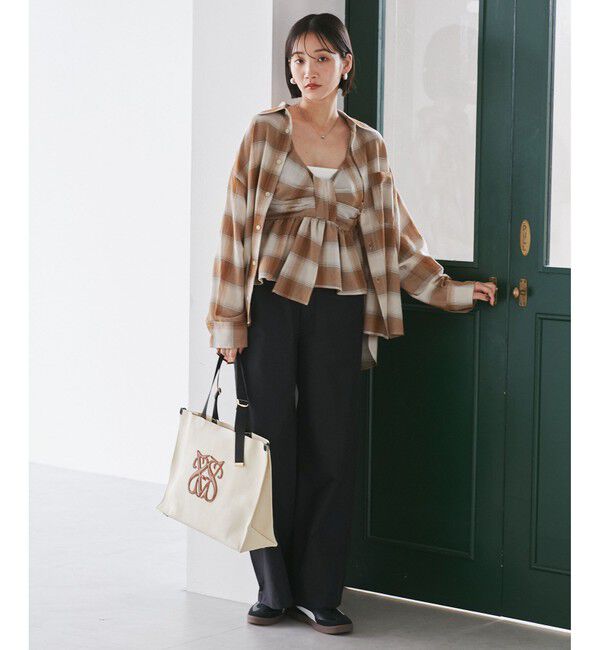 VIS「オンブレチェックリボンビスチェ」|キャミソール|