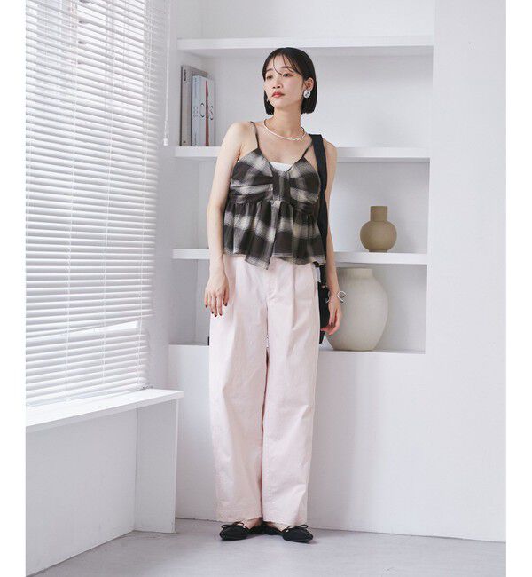 VIS「オンブレチェックリボンビスチェ」|キャミソール|