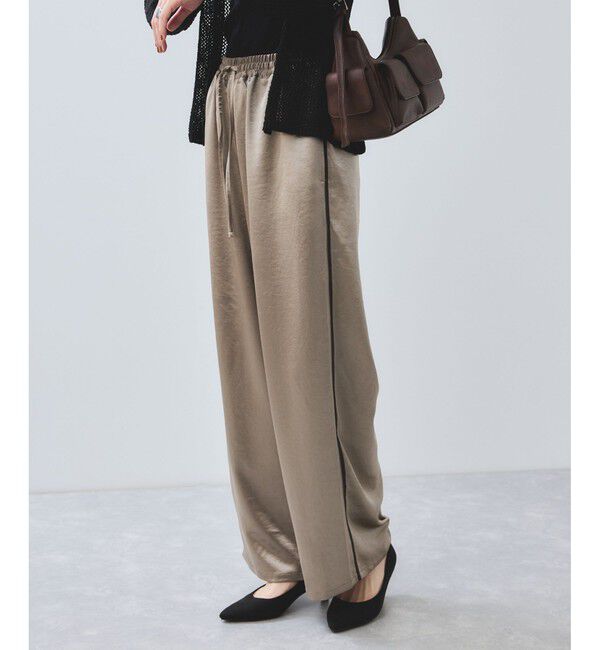 VIS「【WEB/一部店舗限定】配色サイドラインサテンイージーパンツ」|チノ|