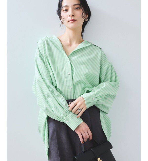 VIS「【WEB限定】バックシャーリングフリルシャツブラウス」|シャツ・ブラウス|