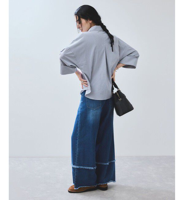 VIS「【WEB限定】スキッパーワイドスリーブシャツ/通勤対応」|シャツ・ブラウス|