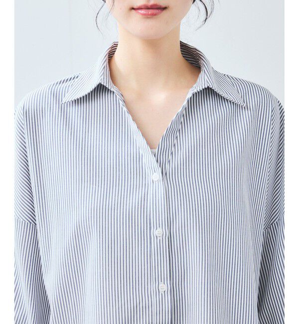 VIS「【WEB限定】スキッパーワイドスリーブシャツ/通勤対応」|シャツ・ブラウス|