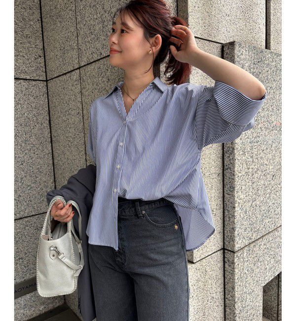 VIS「【WEB限定】スキッパーワイドスリーブシャツ/通勤対応」|シャツ・ブラウス|