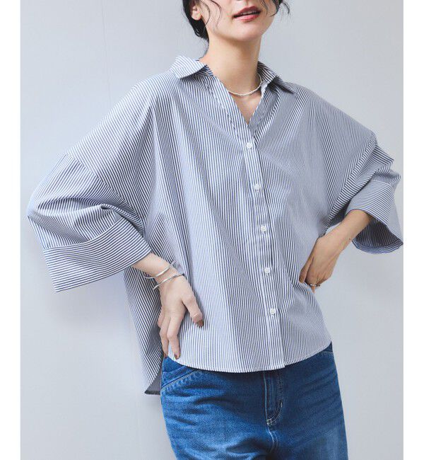 VIS「【WEB限定】スキッパーワイドスリーブシャツ/通勤対応」|シャツ・ブラウス|