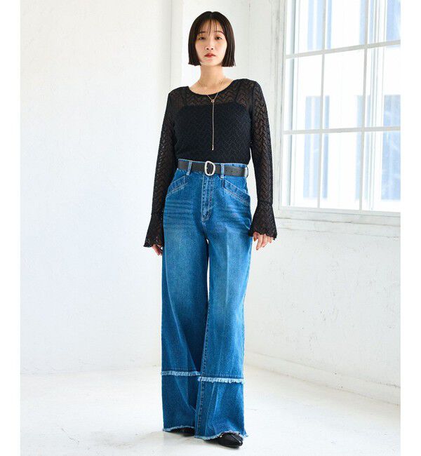 VIS「フレアスリーブレースインナートップス」|Tシャツ・カットソー|