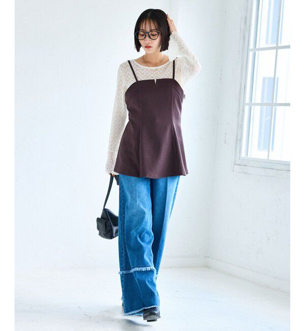 VIS「フレアスリーブレースインナートップス」|Tシャツ・カットソー|