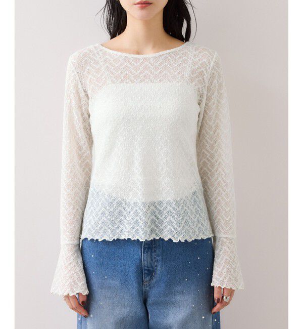 VIS「フレアスリーブレースインナートップス」|Tシャツ・カットソー|