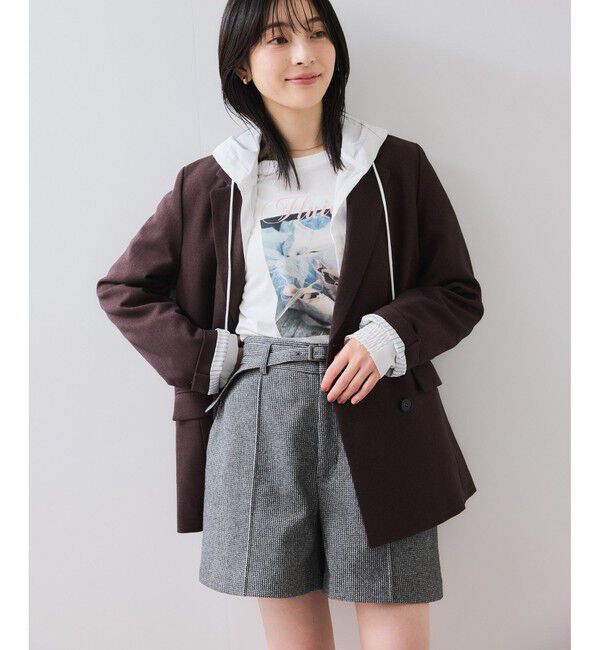 VIS「フード付きクロップドシアーシャツ」|シャツ・ブラウス|