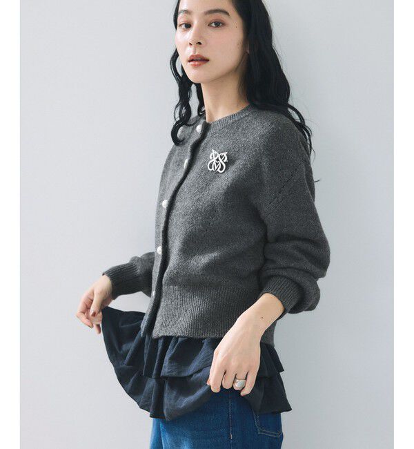 VIS「ハートアソートパール釦ラメミックスカーディガン/イージーケア・一部WEB限定カラー」|カーディガン|