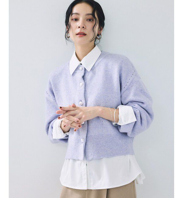VIS「ハートアソートパール釦ラメミックスカーディガン/イージーケア・一部WEB限定カラー」|カーディガン|