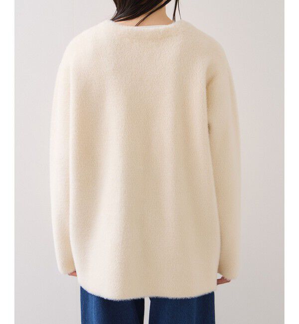 VIS「接結メタルボタンミニフェザーニットコート」|ノーカラージャケット|