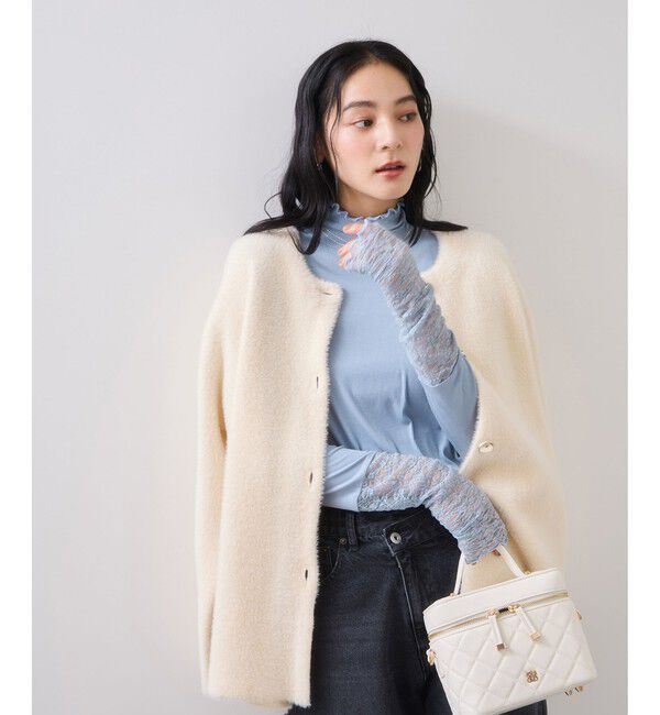 VIS「袖クシュクシュハイネックテレコインナープルオーバー/静電気防止・イージーケア」|Tシャツ・カットソー|