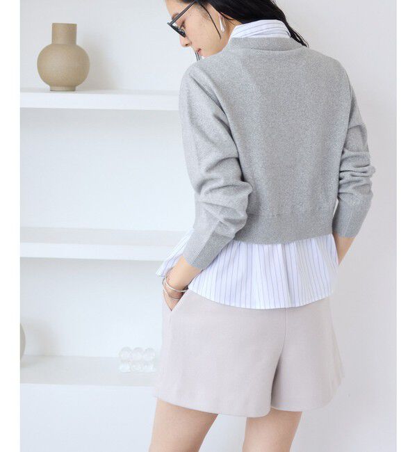 VIS「シャツレイヤード風メタルボタンカーディガン」|カーディガン|