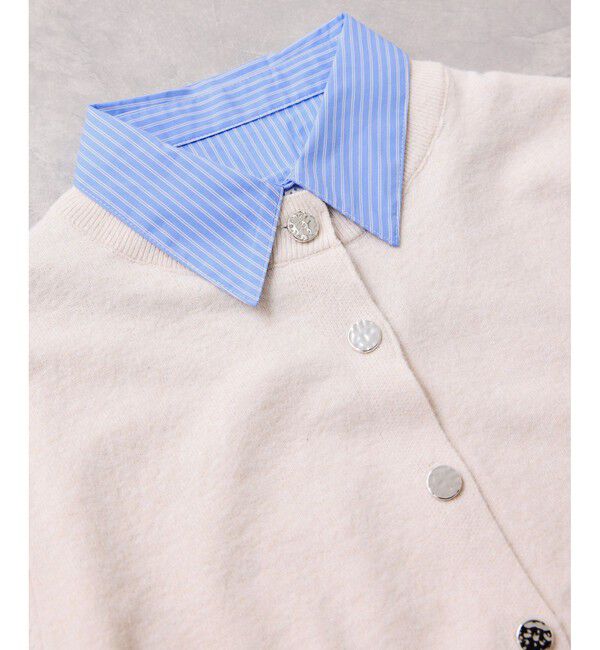 VIS「シャツレイヤード風メタルボタンカーディガン」|カーディガン|