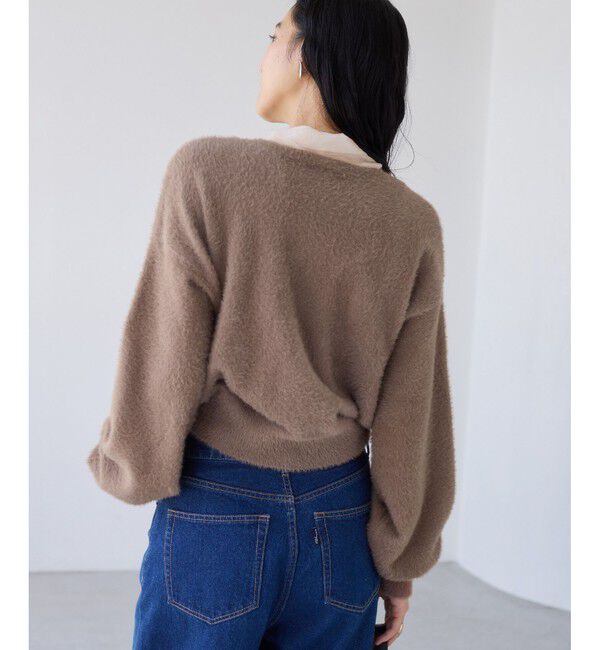 VIS「シアーボウタイリボン付きフェザーニットプルオーバー/2WAY・イージーケア」|ニット・セーター|