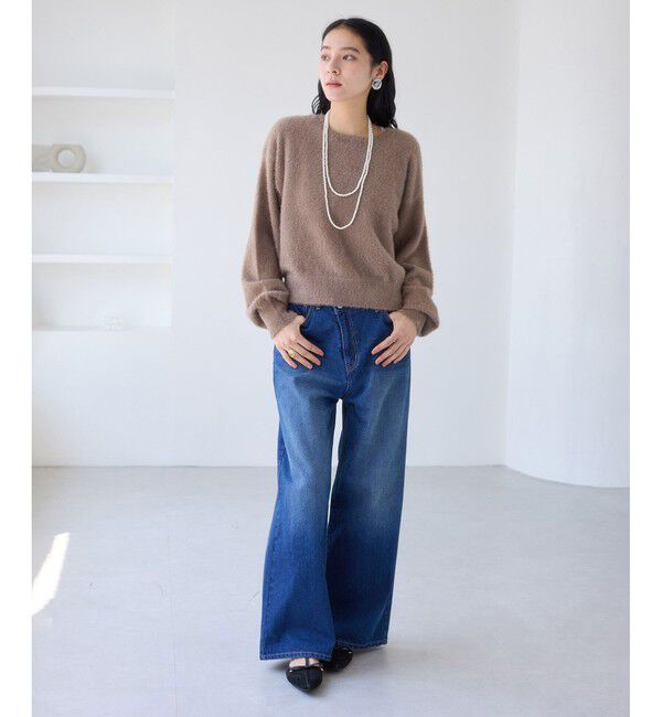 VIS「シアーボウタイリボン付きフェザーニットプルオーバー/2WAY・イージーケア」|ニット・セーター|