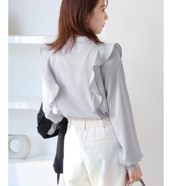 VIS「【WEB限定】スキッパーフリルデザインブラウス」|シャツ・ブラウス|