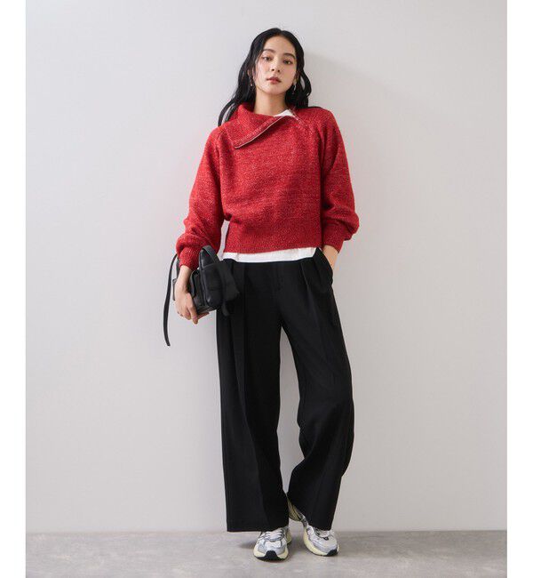 VIS「フロントジップニットプルオーバー/イージーケア」|ニット・セーター|