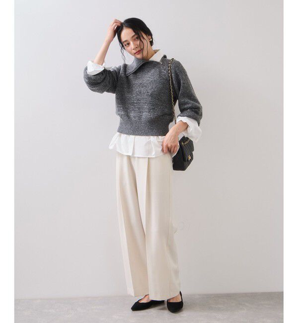 VIS「フロントジップニットプルオーバー/イージーケア」|ニット・セーター|